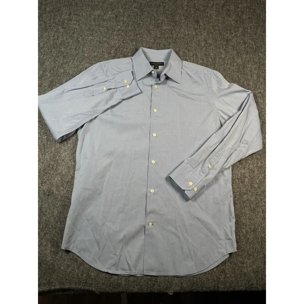 Banana Republic Men Medium Long Sleeve Button Casual‎ Stretch Blue Work School